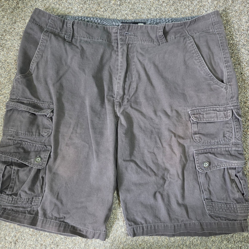OP Ocean Pacific Mens Charcoal Gray Cargo Shorts Size 40‎ Cotton OM12Y004 Read!